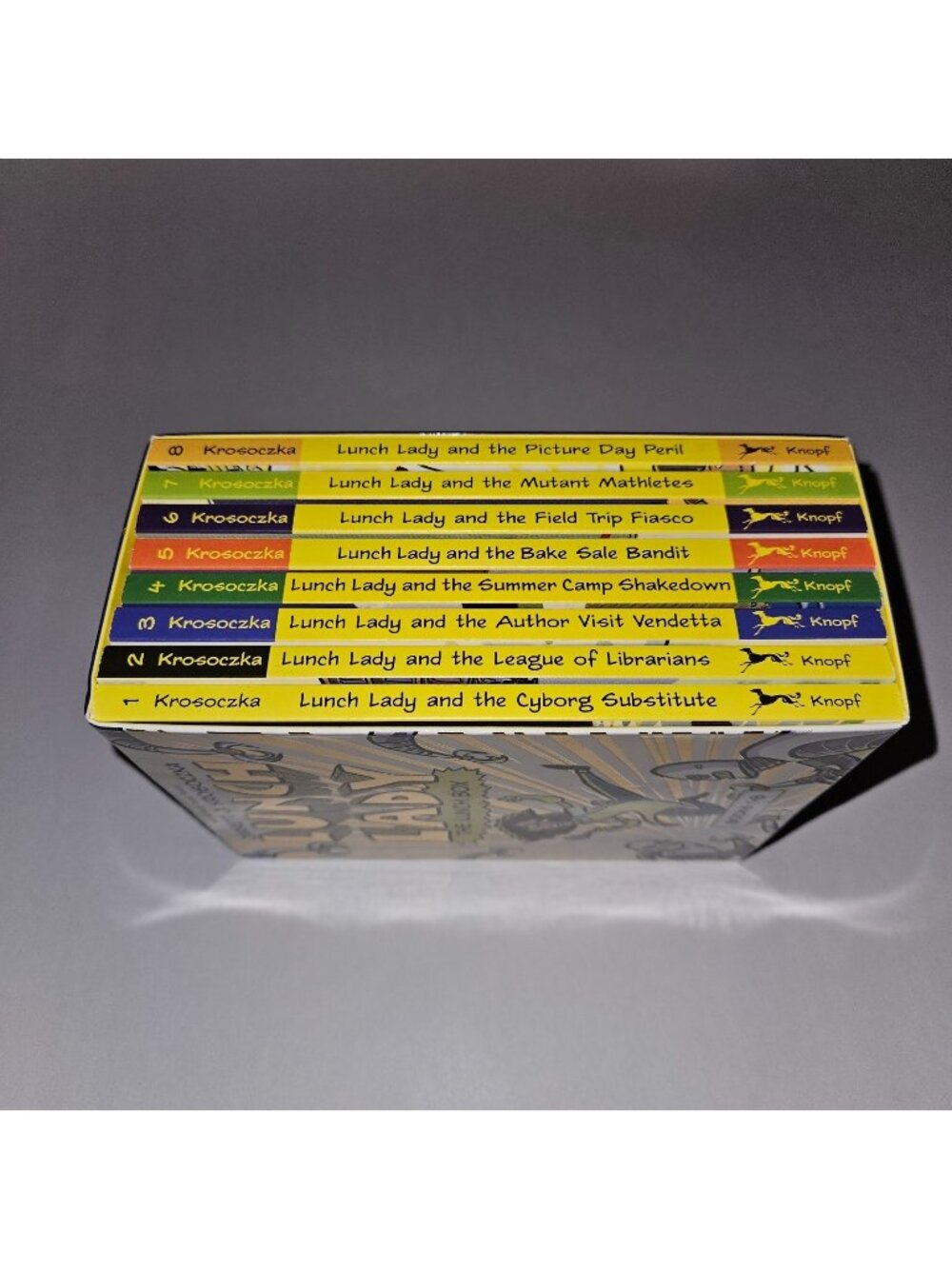 Lunch Lady Paperback Books 1-8 Lot Boxed Set Jarrett J Krosoczka Graphic Novels